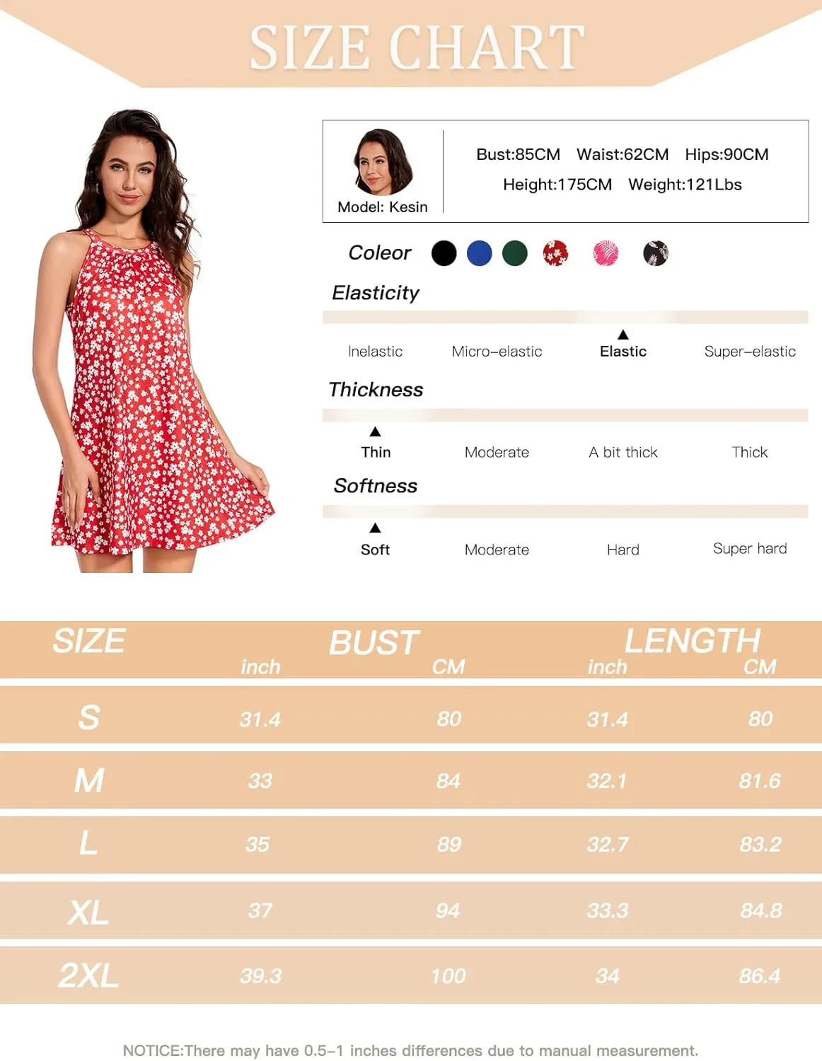 ANYFITTING Summer Dress with Built in Bra Casual Beach Sundress Flowy Halter Mini Short Dresses for Women 2025