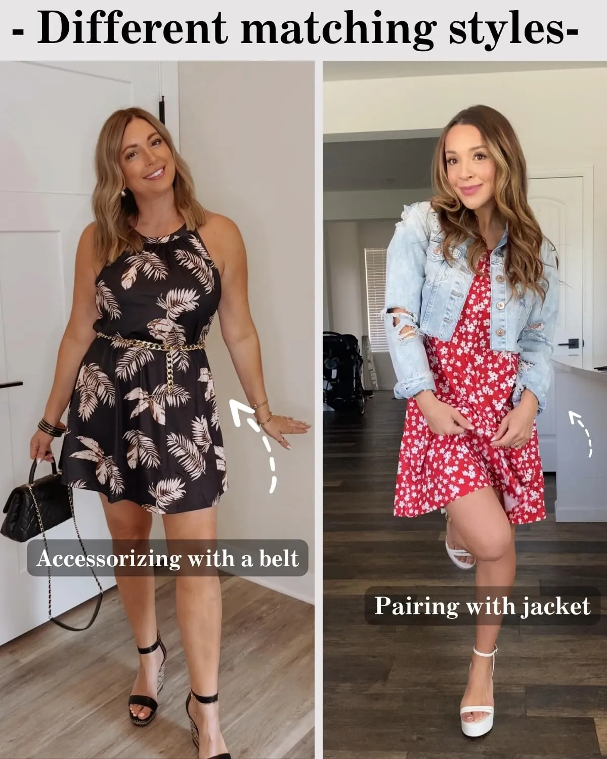 ANYFITTING Summer Dress with Built in Bra Casual Beach Sundress Flowy Halter Mini Short Dresses for Women 2025