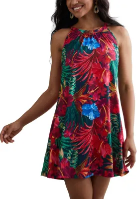 ANYFITTING Summer Dress with Built in Bra Casual Beach Sundress Flowy Halter Mini Short Dresses for Women 2025