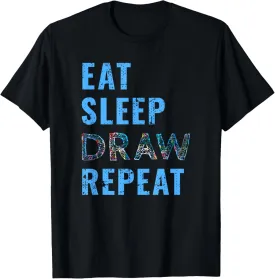 Artist Eat Sleep Draw Repeat Art Drawing Gift T-Shirt
