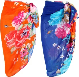 Ayliss Womens Swimwear Chiffon Printed Cover up Beach Sarong Pareo Bikini Swimsuit Wrap