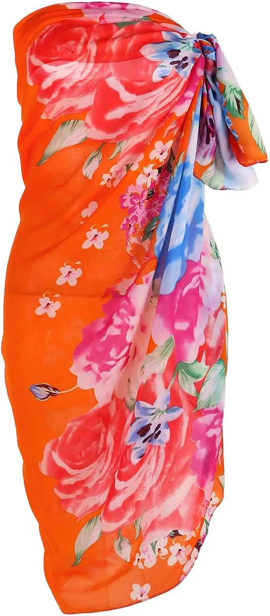 Ayliss Womens Swimwear Chiffon Printed Cover up Beach Sarong Pareo Bikini Swimsuit Wrap