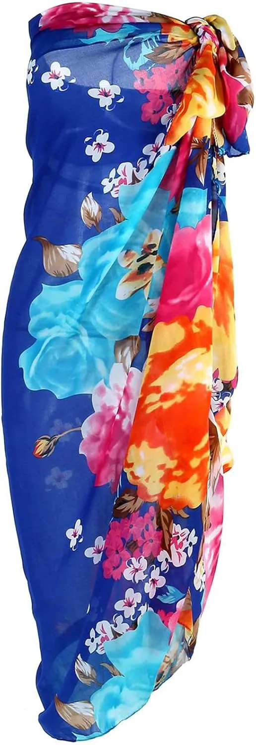 Ayliss Womens Swimwear Chiffon Printed Cover up Beach Sarong Pareo Bikini Swimsuit Wrap