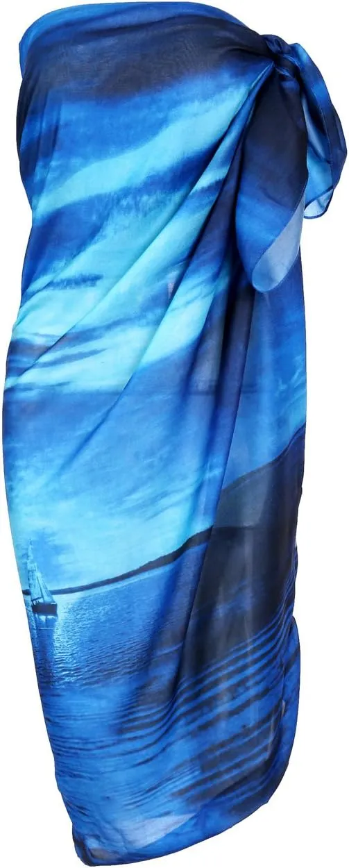 Ayliss Womens Swimwear Chiffon Printed Cover up Beach Sarong Pareo Bikini Swimsuit Wrap