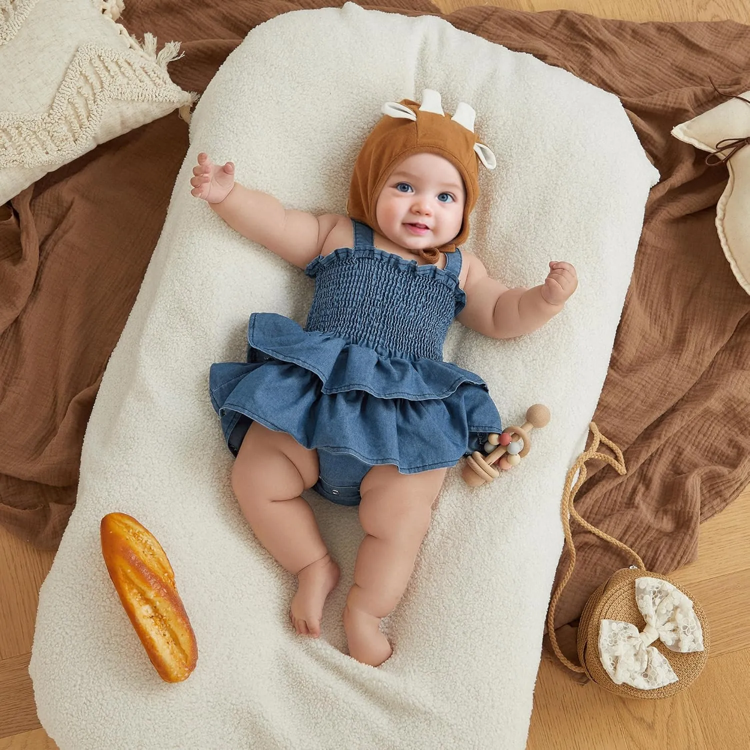 Baby Girls Summer Denim Romper Clothes Dress Newborn Onesie Sunsuit 3 6 9 12 18 Months One-Piece Jumpsuits Outfits