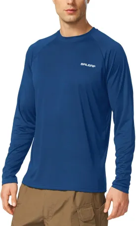 baleaf Men's Sun Protection Shirts UV SPF UPF 50  Long Sleeve Rash Guard Fishing Running Quick Dry Lightweight