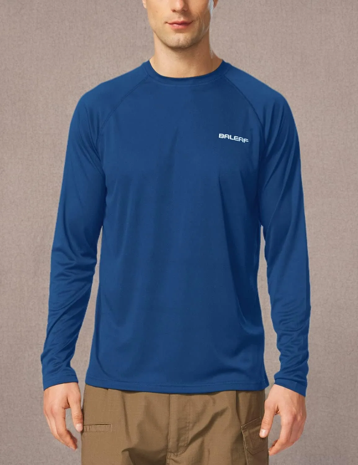 baleaf Men's Sun Protection Shirts UV SPF UPF 50  Long Sleeve Rash Guard Fishing Running Quick Dry Lightweight