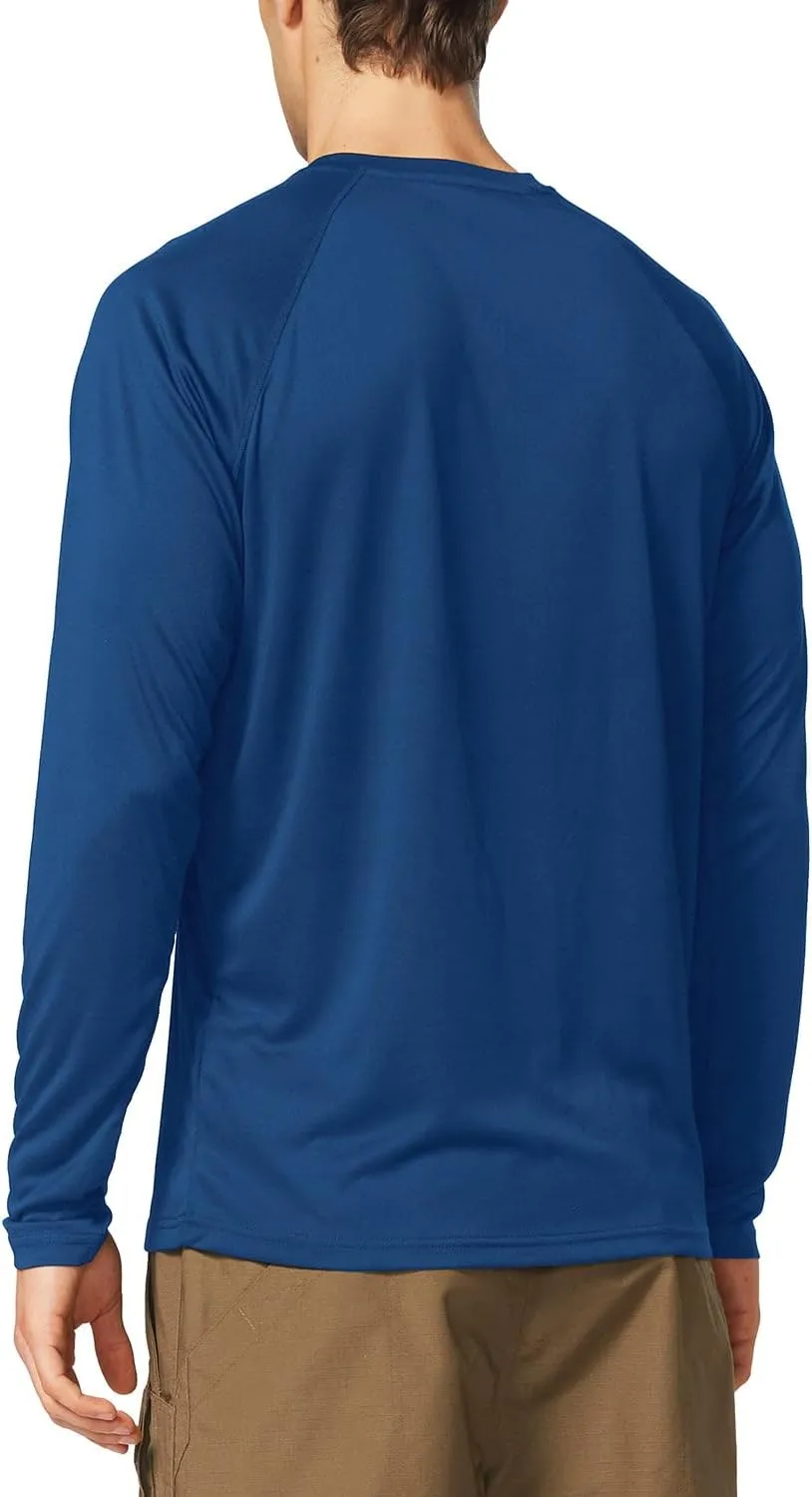 baleaf Men's Sun Protection Shirts UV SPF UPF 50  Long Sleeve Rash Guard Fishing Running Quick Dry Lightweight