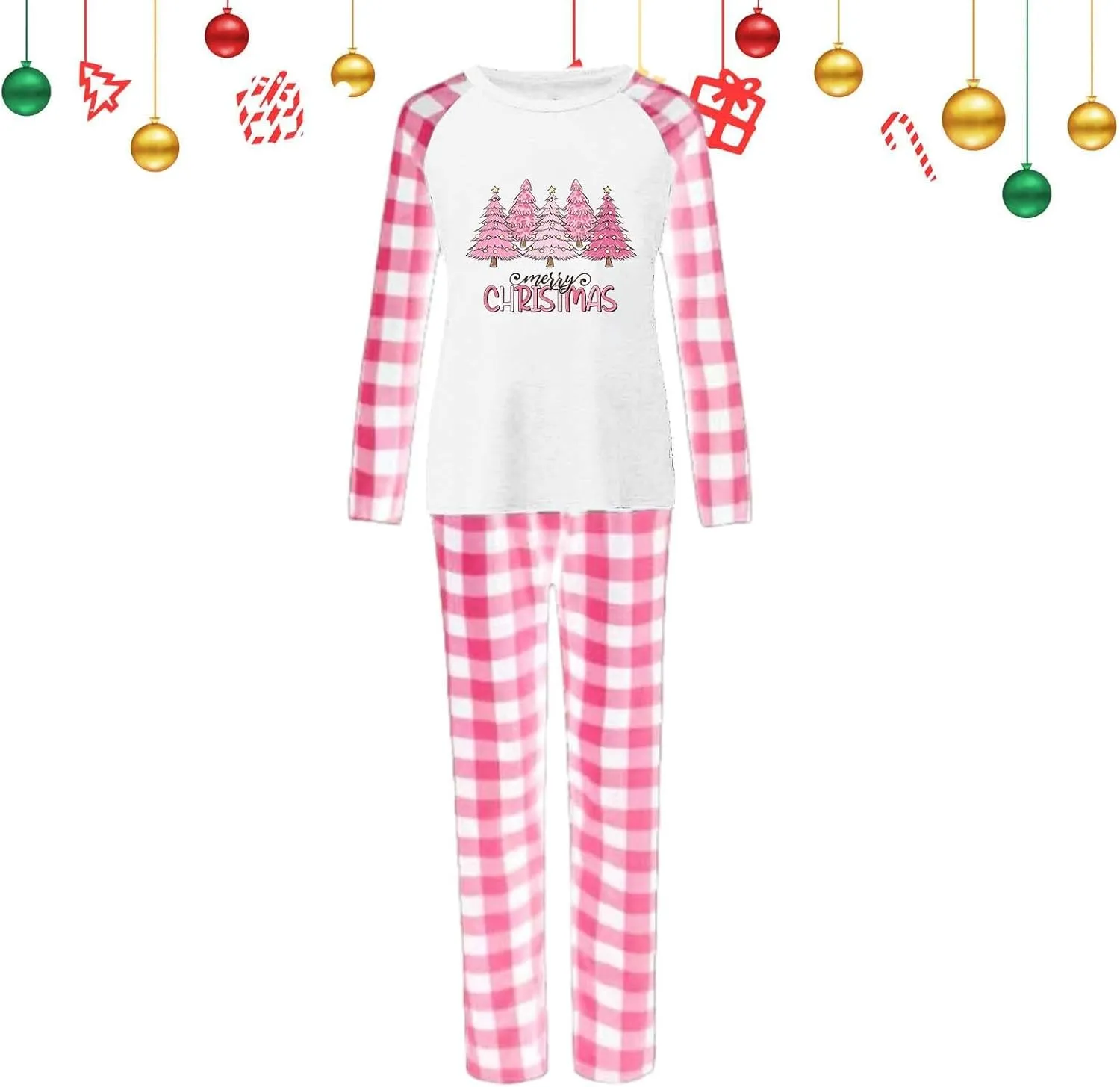 Christmas Pajamas for Family 2024 Red Buffalo Plaid Family Christmas Pjs Matching Sets Xmas Sleepwear Jammies Clothes
