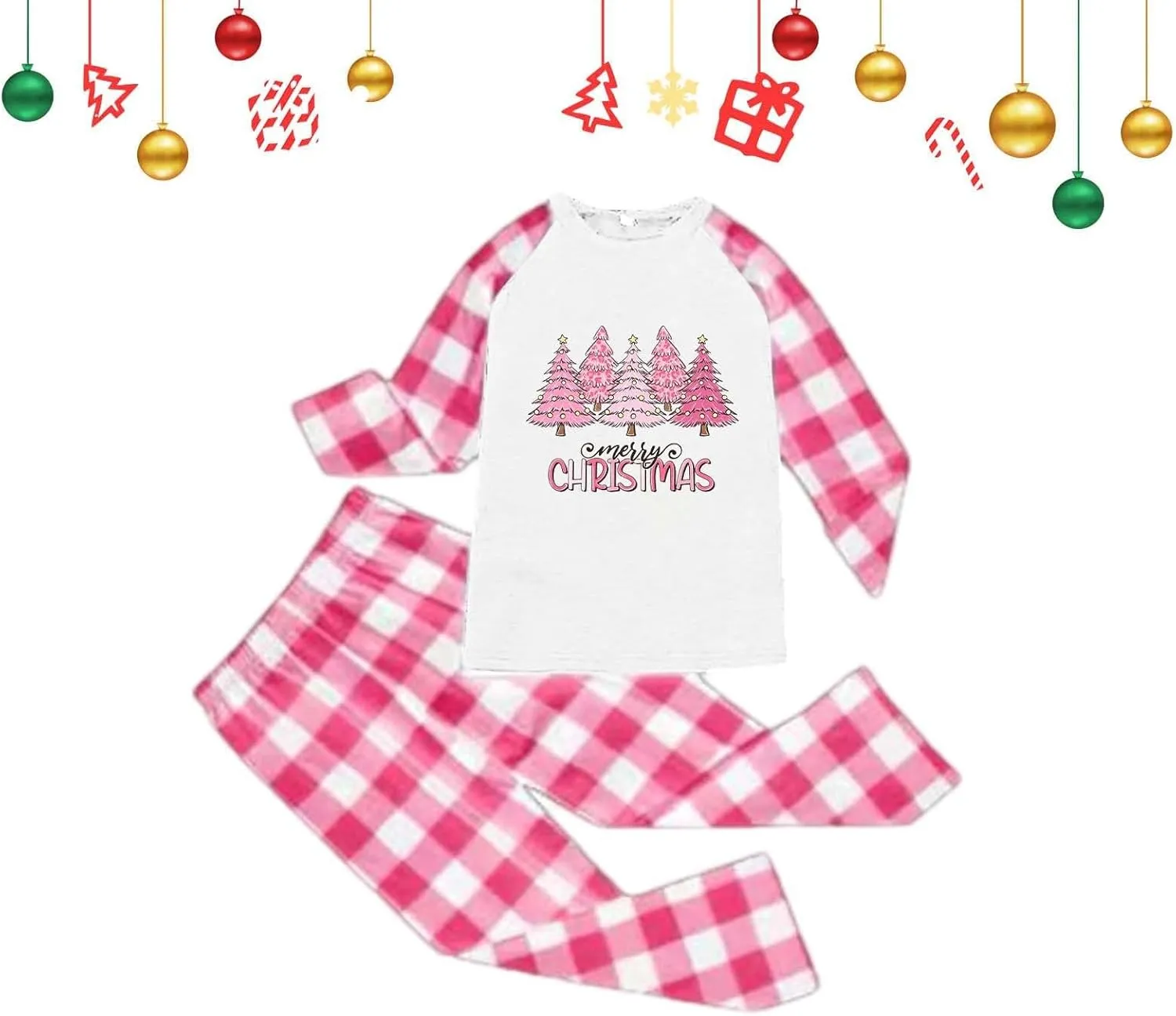 Christmas Pajamas for Family 2024 Red Buffalo Plaid Family Christmas Pjs Matching Sets Xmas Sleepwear Jammies Clothes