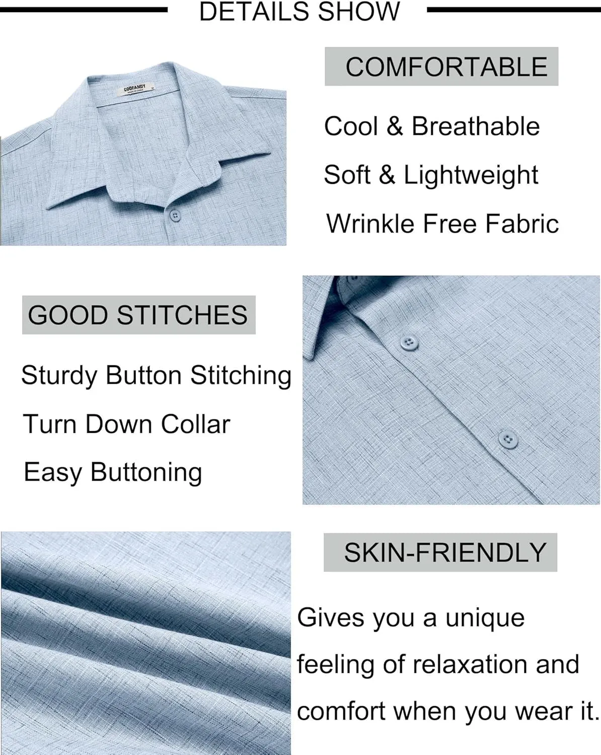 COOFANDY Mens Button Down Shirt Short Sleeve Casual Shirts Beach Summer Linen Shirts Wedding Vacation Shirt