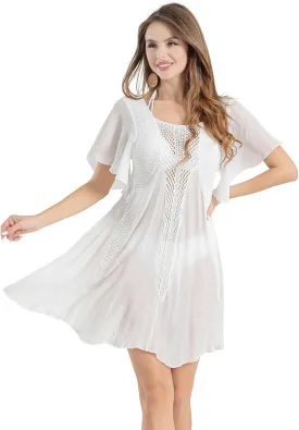 Cover Up Dress for Women Beach Coverup Summer Crochet Chiffon Swimwear Bikini Bathing Suit Cover Ups