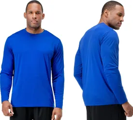 DEVOPS 2 Pack Men's Sun Protection Quick Dry Long Sleeve Rash Guard Fishing Running Garden Cycling Garage Homewear Shirt