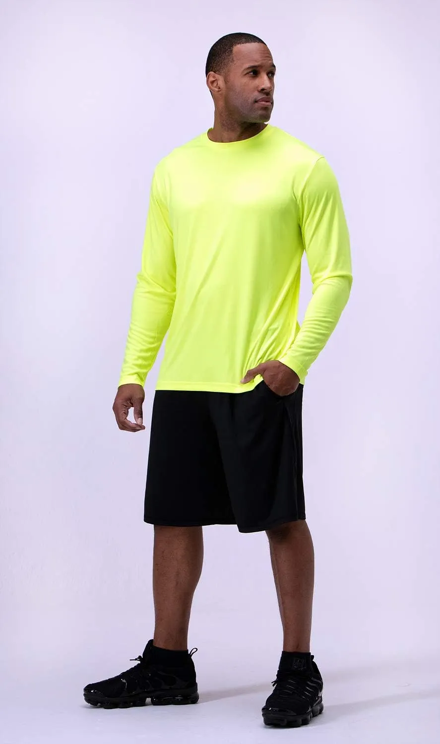 DEVOPS 2 Pack Men's Sun Protection Quick Dry Long Sleeve Rash Guard Fishing Running Garden Cycling Garage Homewear Shirt