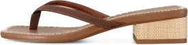 DOEYG Raffia Heels Sandals for Women Summer Beach Flip Flops Square Open Toe Flat Heeled Sandals Dressy Comfortable Slip on Thong Sandals