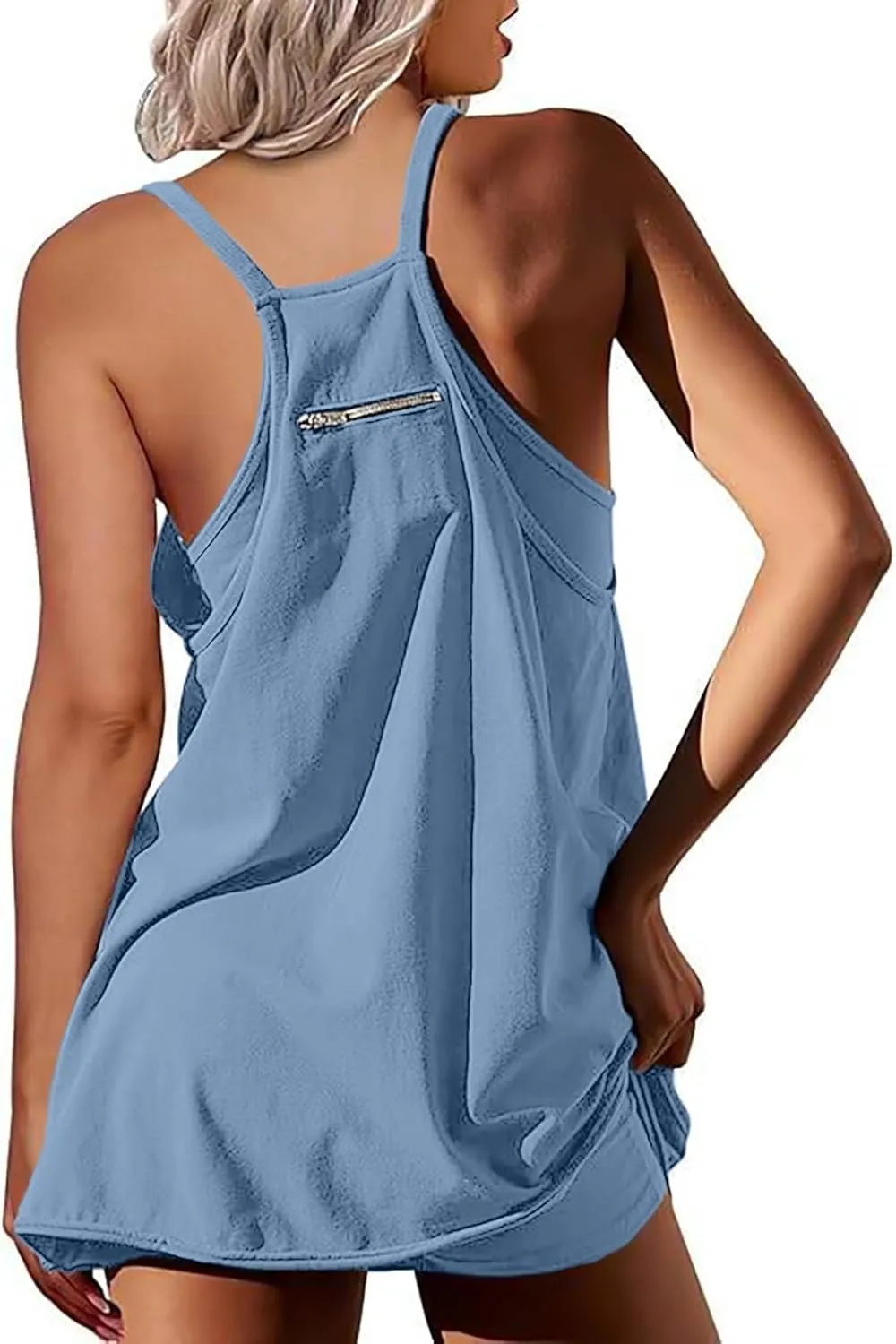 Ebifin Women's Summer Mini Dress Casual Workout Tennis Dress with Shorts Sleeveless Althletic Dresses
