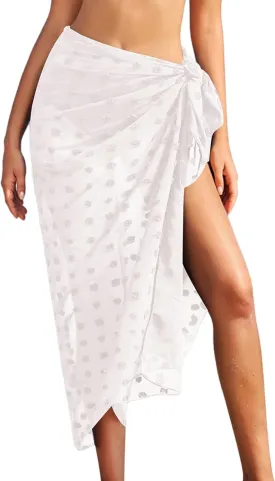 Ekouaer Women Sarong Swimsuit Coverups Chiffon Long Bikini Wraps Sheer Beach Bathing Suit Cover Up