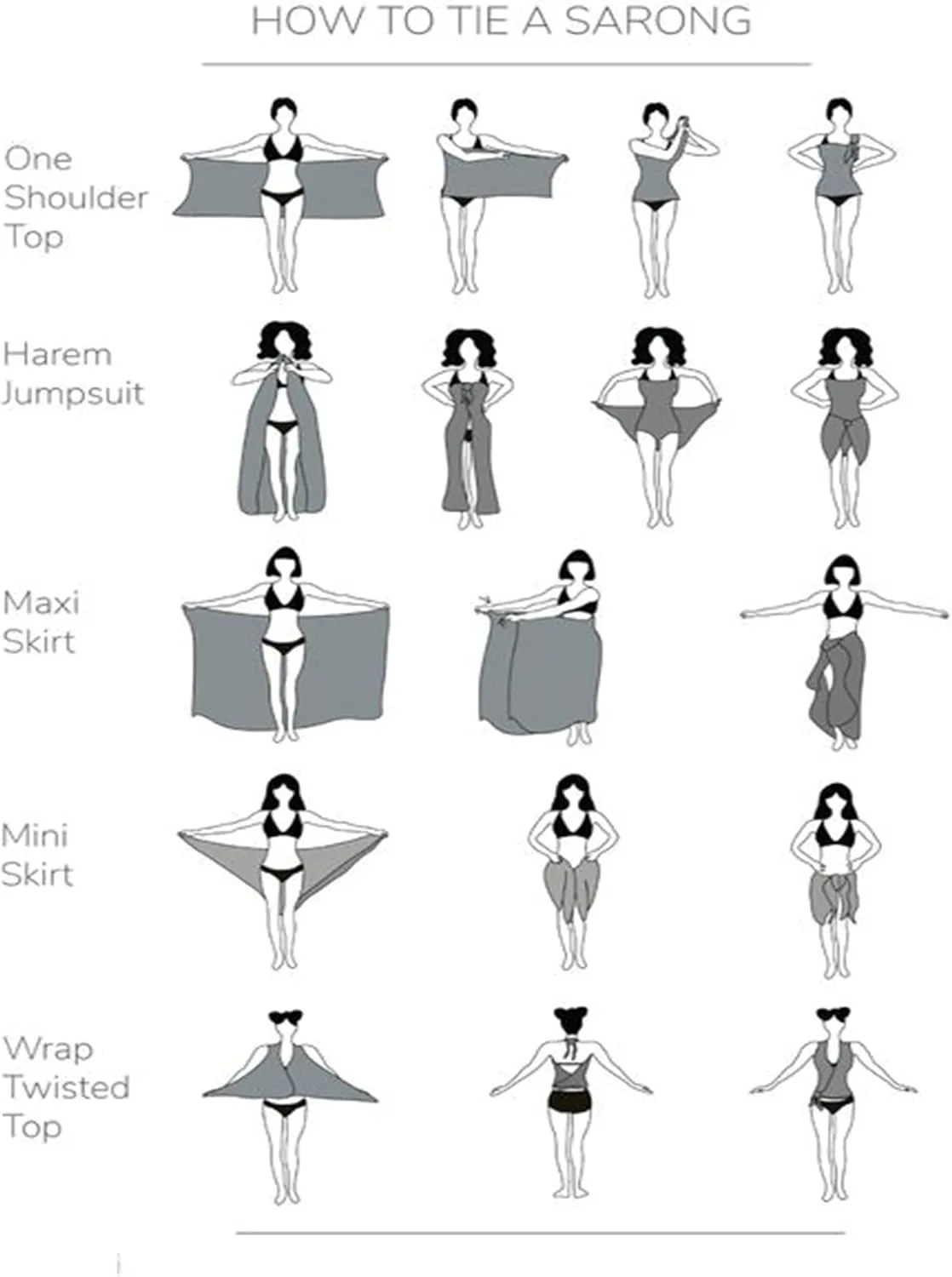 Ekouaer Women Sarong Swimsuit Coverups Chiffon Long Bikini Wraps Sheer Beach Bathing Suit Cover Up