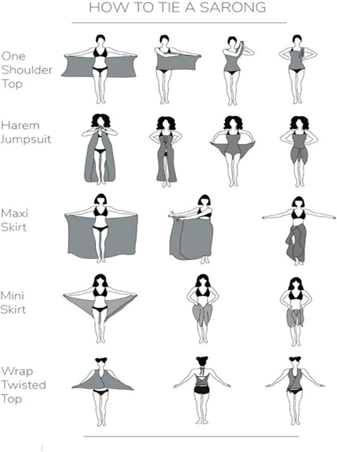 Ekouaer Women Sarong Swimsuit Coverups Chiffon Long Bikini Wraps Sheer Beach Bathing Suit Cover Up