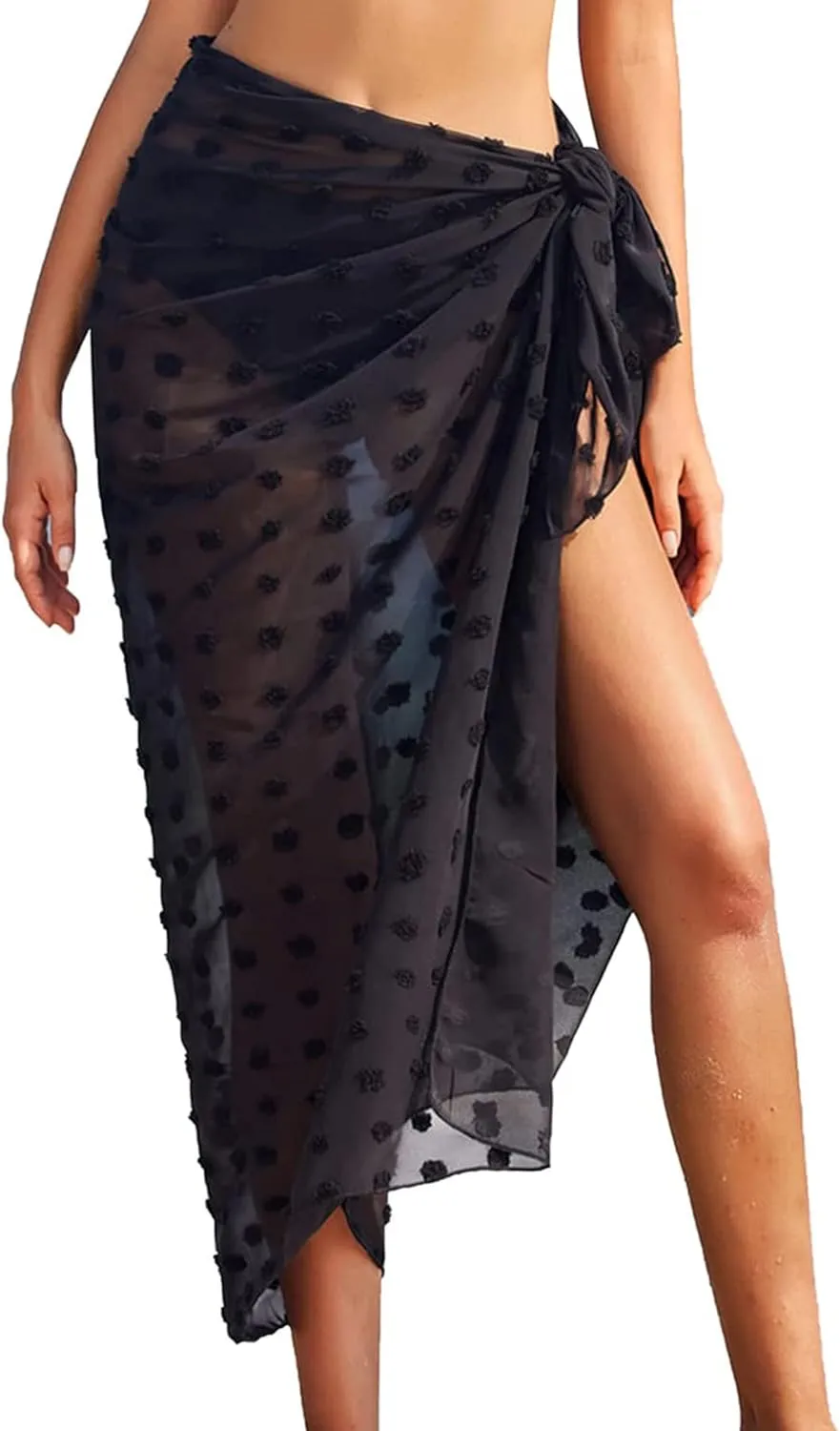 Ekouaer Women Sarong Swimsuit Coverups Chiffon Long Bikini Wraps Sheer Beach Bathing Suit Cover Up