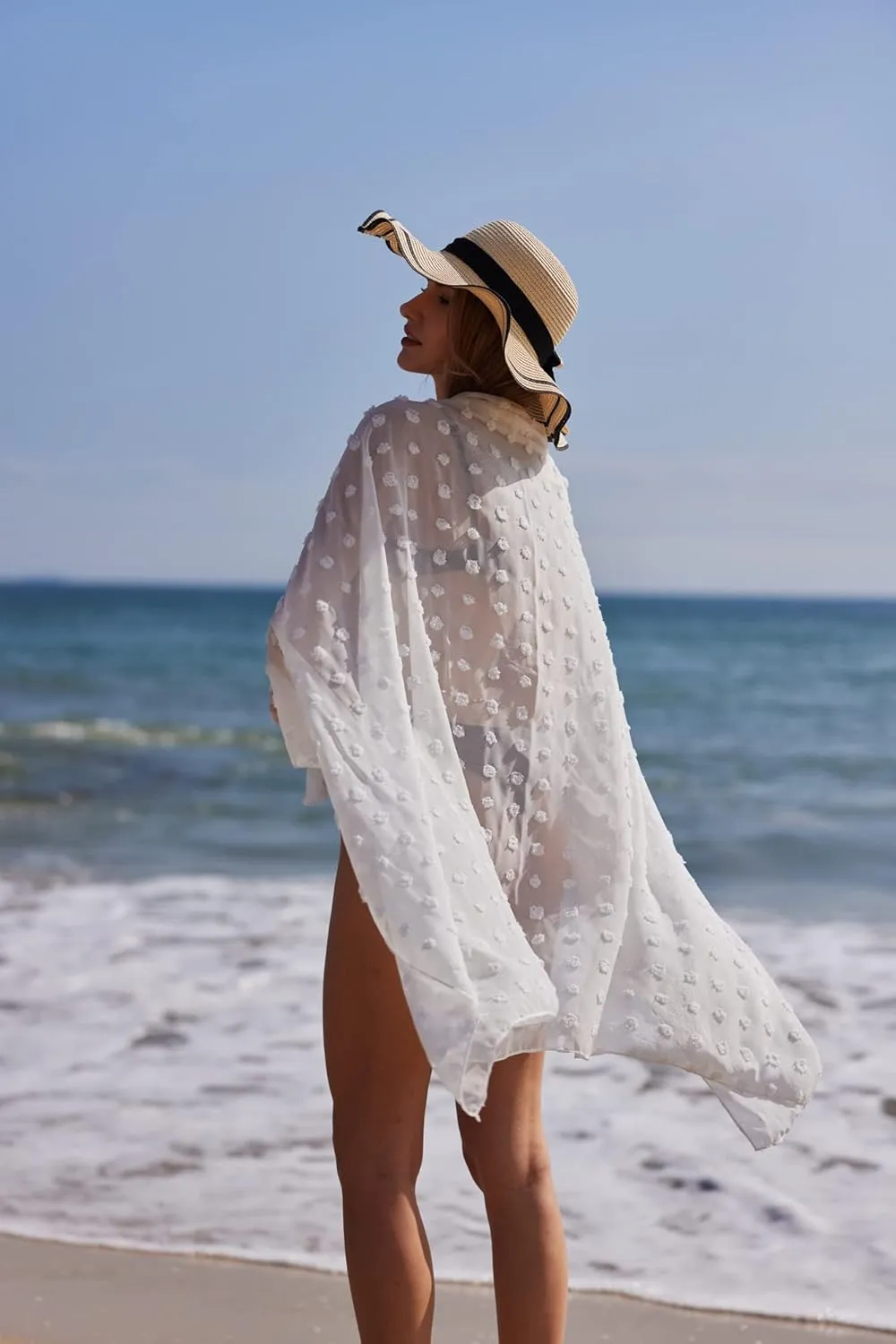 Ekouaer Women Sarong Swimsuit Coverups Chiffon Long Bikini Wraps Sheer Beach Bathing Suit Cover Up