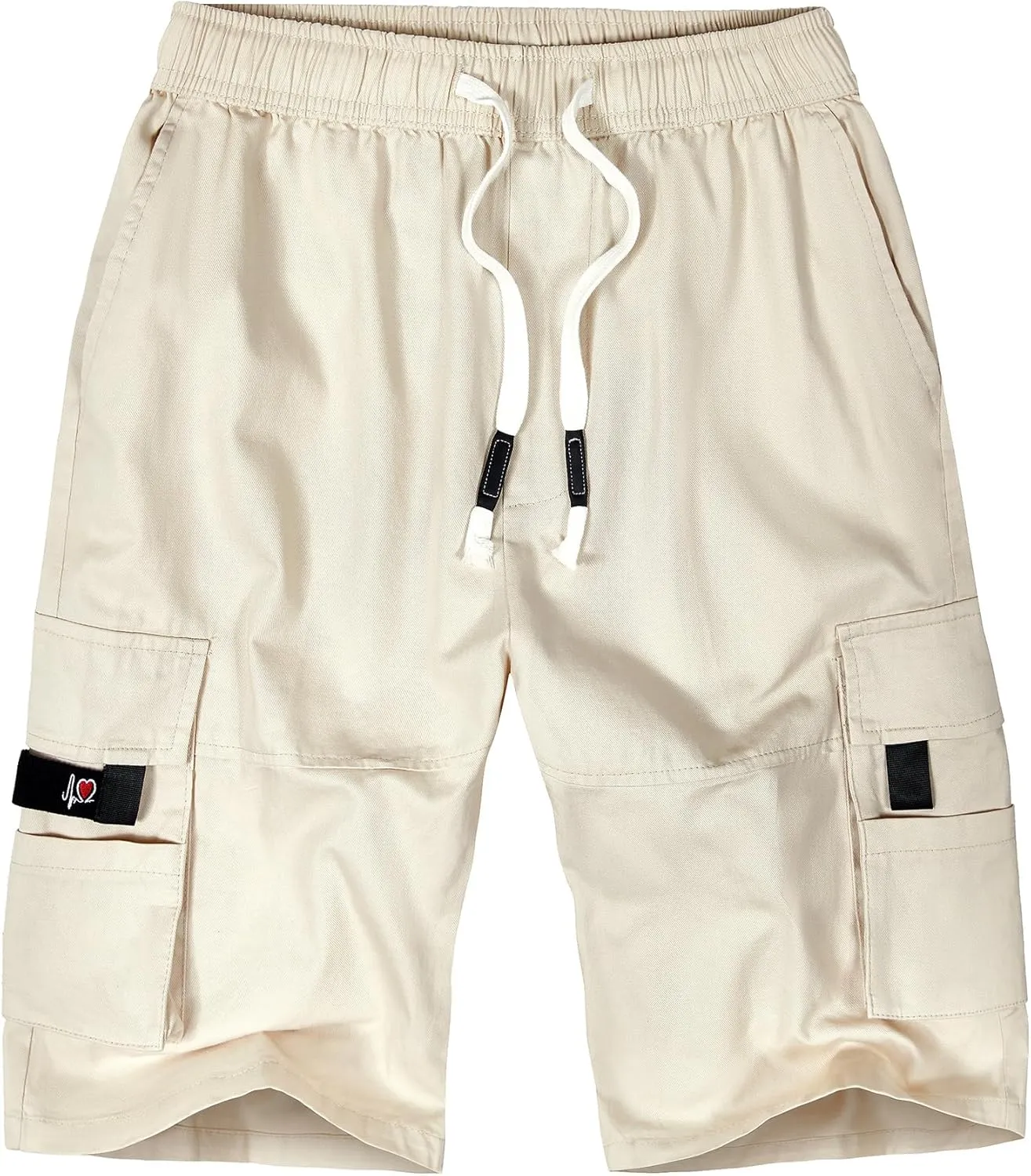 ELETOP Men's Cargo Shorts Elastic Waistband Drawstring Big and Tall Cotton Summer Casual Work Shorts