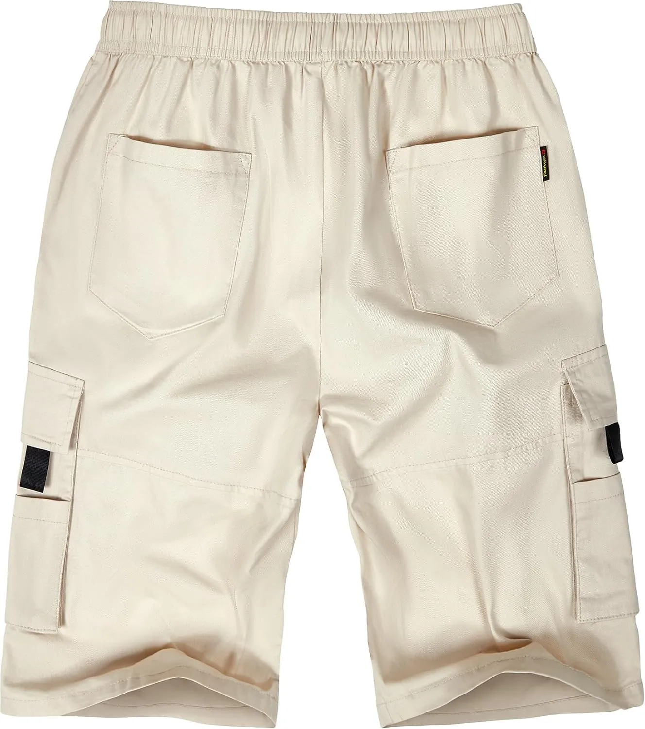 ELETOP Men's Cargo Shorts Elastic Waistband Drawstring Big and Tall Cotton Summer Casual Work Shorts