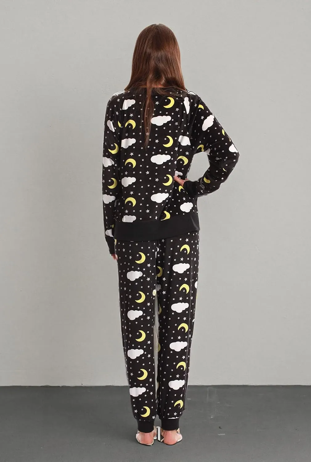 #followme Womens Jogger Pajama Pants Set Ultra-Soft Velour PJs