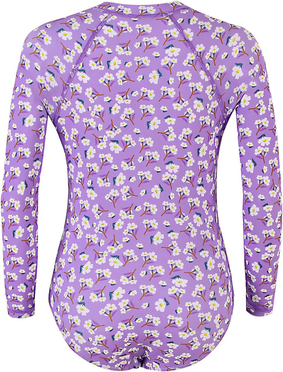 Girls Long Sleeve Rashguard Sets Kids One Piece Swimsuit Bathing Suit UPF 50  UV Zipper Swimwear