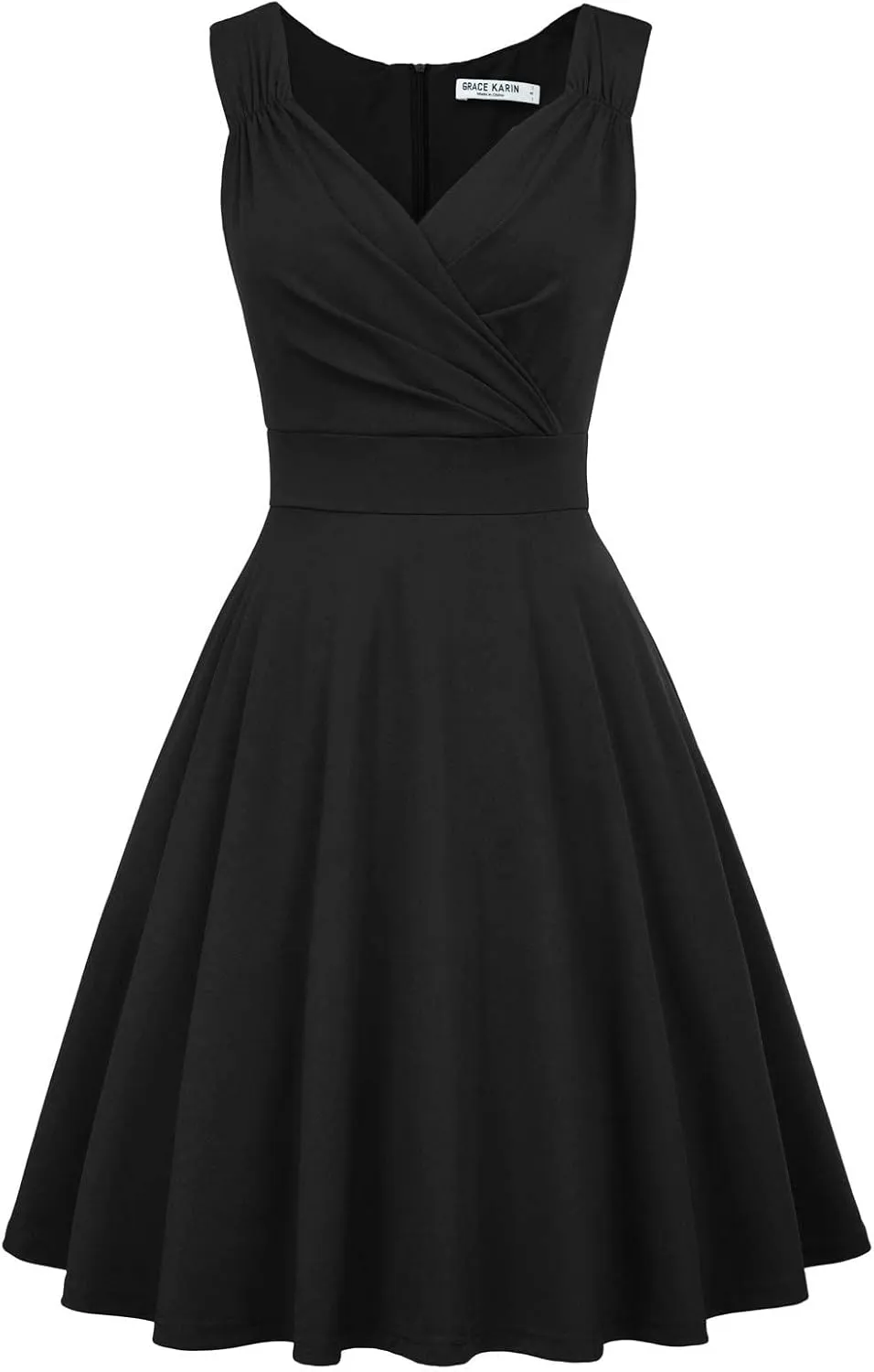 GRACE KARIN Women's Sleeveless Wrap V-Neck A-line Bridesmaid Cocktail Party Dress