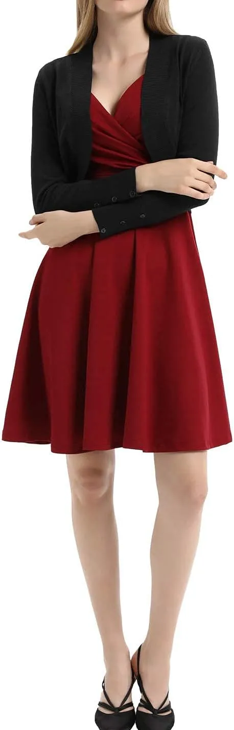 GRACE KARIN Women's Sleeveless Wrap V-Neck A-line Bridesmaid Cocktail Party Dress