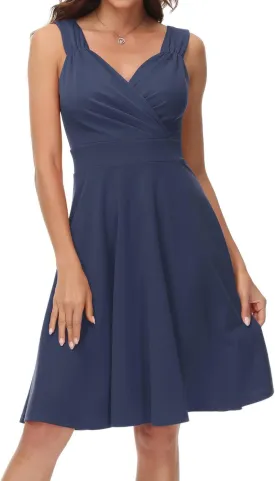 GRACE KARIN Women's Sleeveless Wrap V-Neck A-line Bridesmaid Cocktail Party Dress