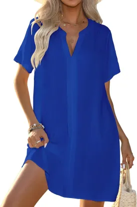 Halife Women's Swimsuit Cover Up Shirt V Neck Short Sleeve Bathing Suit Coverups Summer Beach Cover Ups