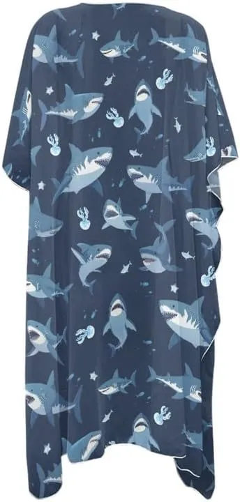 Irisjudy Women Beach Cover Up Cardigans Chiffon Open Front Kimono, Cute Fruits Loose Bathing Suit Cover Ups Wraps