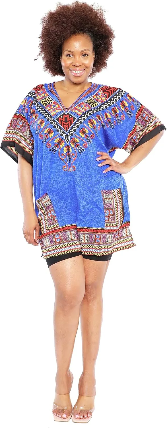 KARACHIC BY NF Women's Beautiful Prints Short Kimono Kaftan Dress Coverup Loose Sundress Caftan