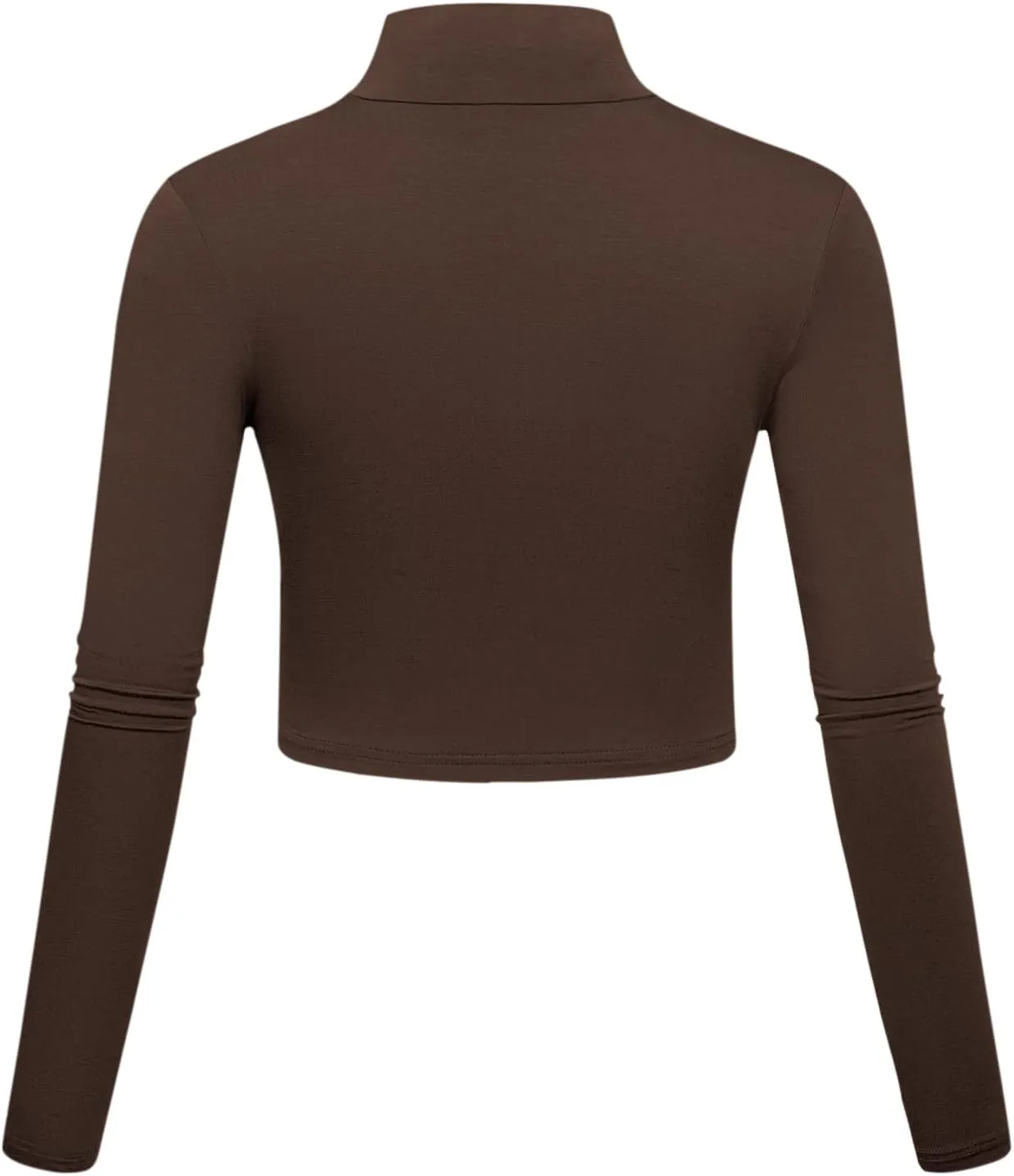 Kindcall Lightweight Mock Turtleneck Crop Tops Long Sleeve Casual Base Layer for Women