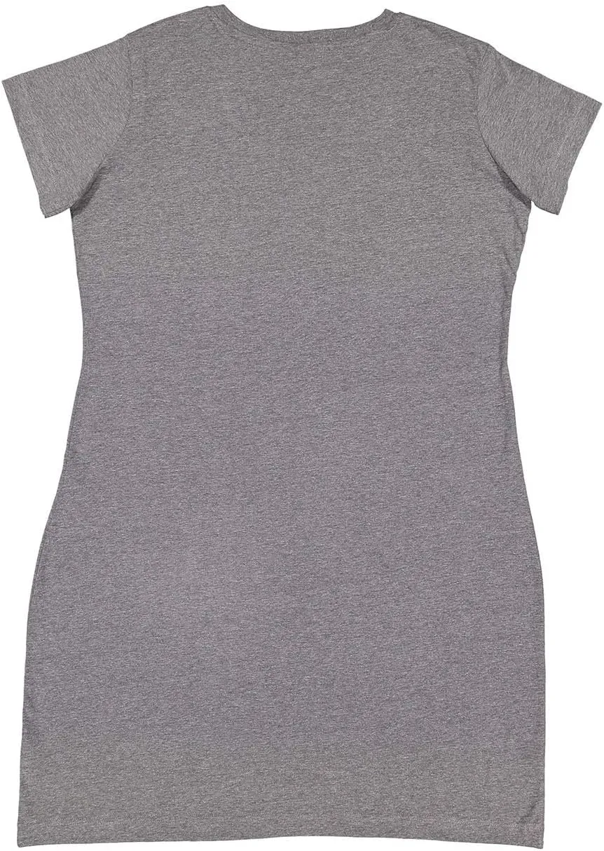 LAT Ladies 100% Cotton Jersey Short Sleeve V-Neck Swim Cover-up Dress (3522)