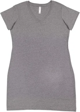 LAT Ladies 100% Cotton Jersey Short Sleeve V-Neck Swim Cover-up Dress (3522)