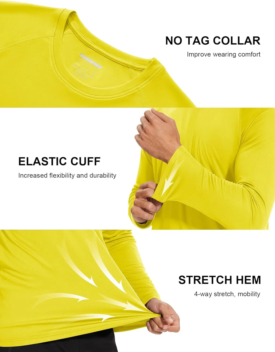 MAGCOMSEN Men's Long Sleeve Shirts UPF 50  UV Sun Protection Athletic Shirts for Hiking Running Workout Rash Guard