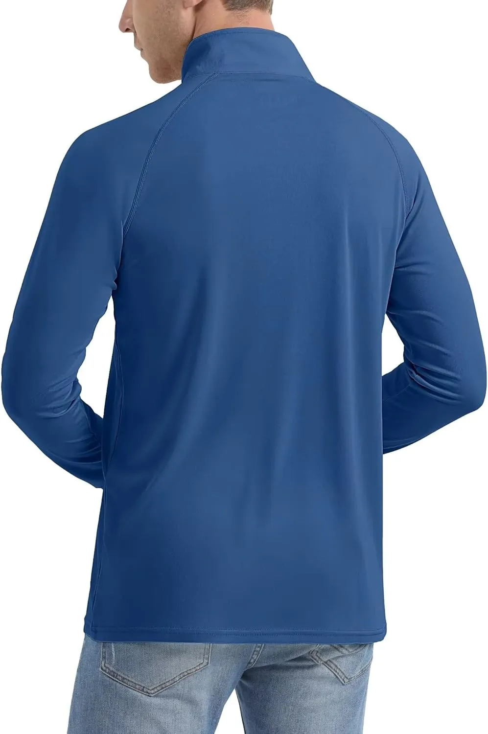 MAGCOMSEN Men's Long Sleeve Sun Shirts UPF 50  Tees 1/4 Zip Up Fishing Running Rash Guard T-Shirts Outdoor Shirt