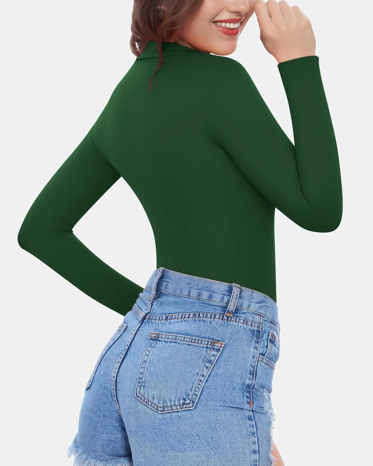 MANGOPOP Women's Mock Turtle Neck Fleece Lined Long Sleeve Thermal Underwear T Shirt Tops Tee
