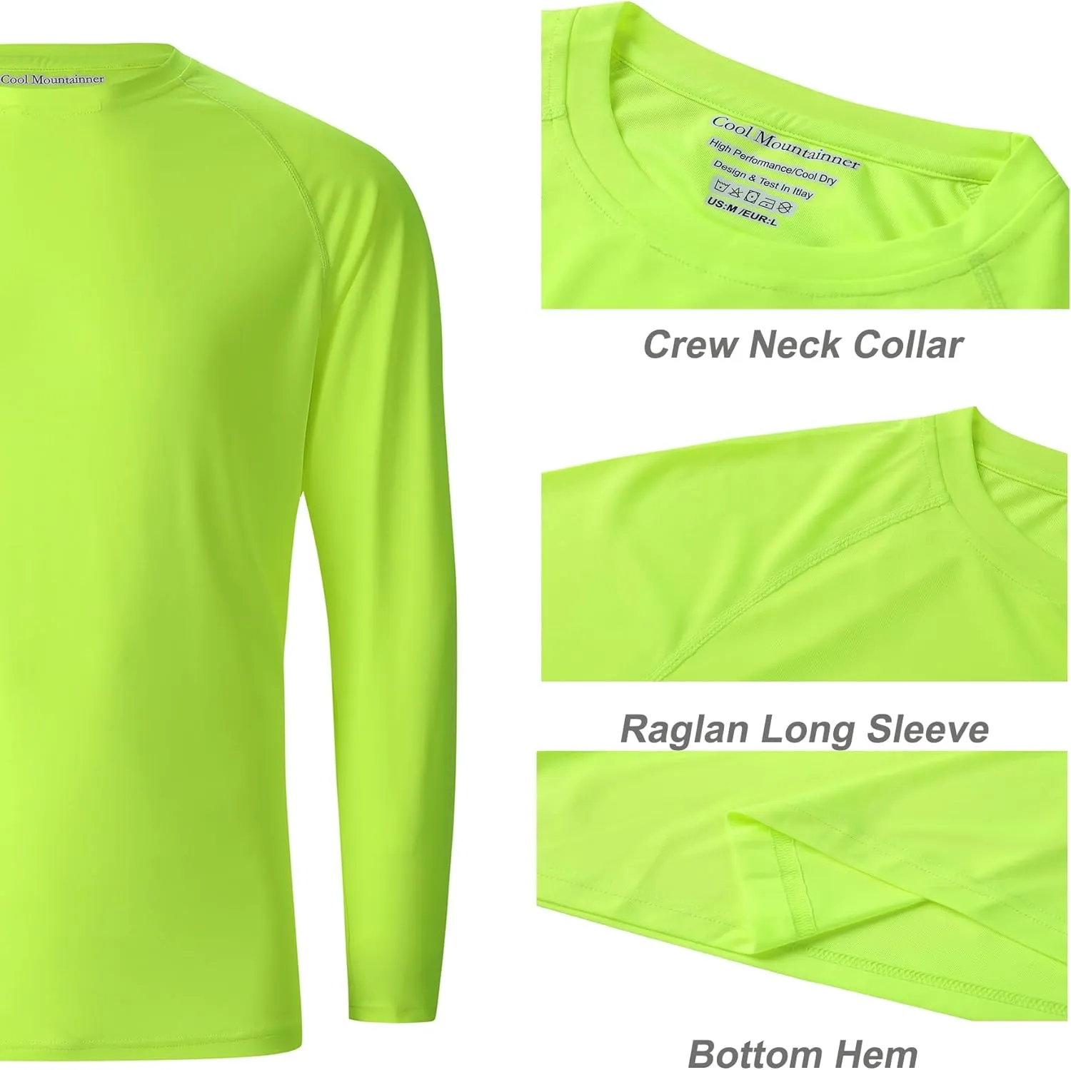 Men's Athletic Running Shirt Long Sleeve Quick Dry UPF 50  Sun Protection Hiking Fishing T-Shirts for Men