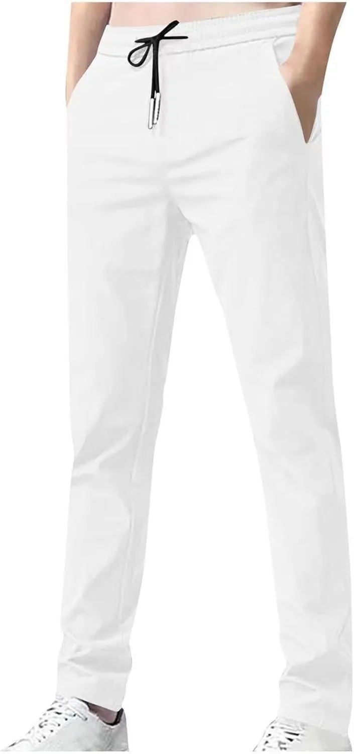 Men's Casual Pants Lightweight Breathable Straight Leg Trousers for Daily Wear Outdoor Activities Comfortable