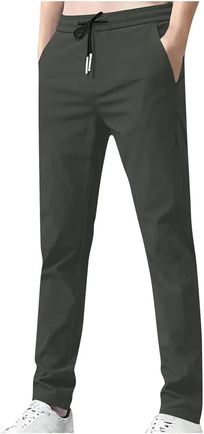 Men's Casual Pants Lightweight Breathable Straight Leg Trousers for Daily Wear Outdoor Activities Comfortable