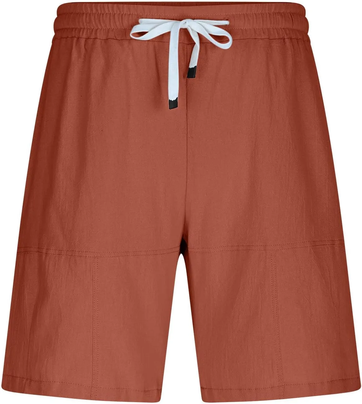Men's Quick Dry Linen Shorts Casual Elastic Waist Drawstring Short Summer Beach Vacation Yoga Golf Shorts with Pocket