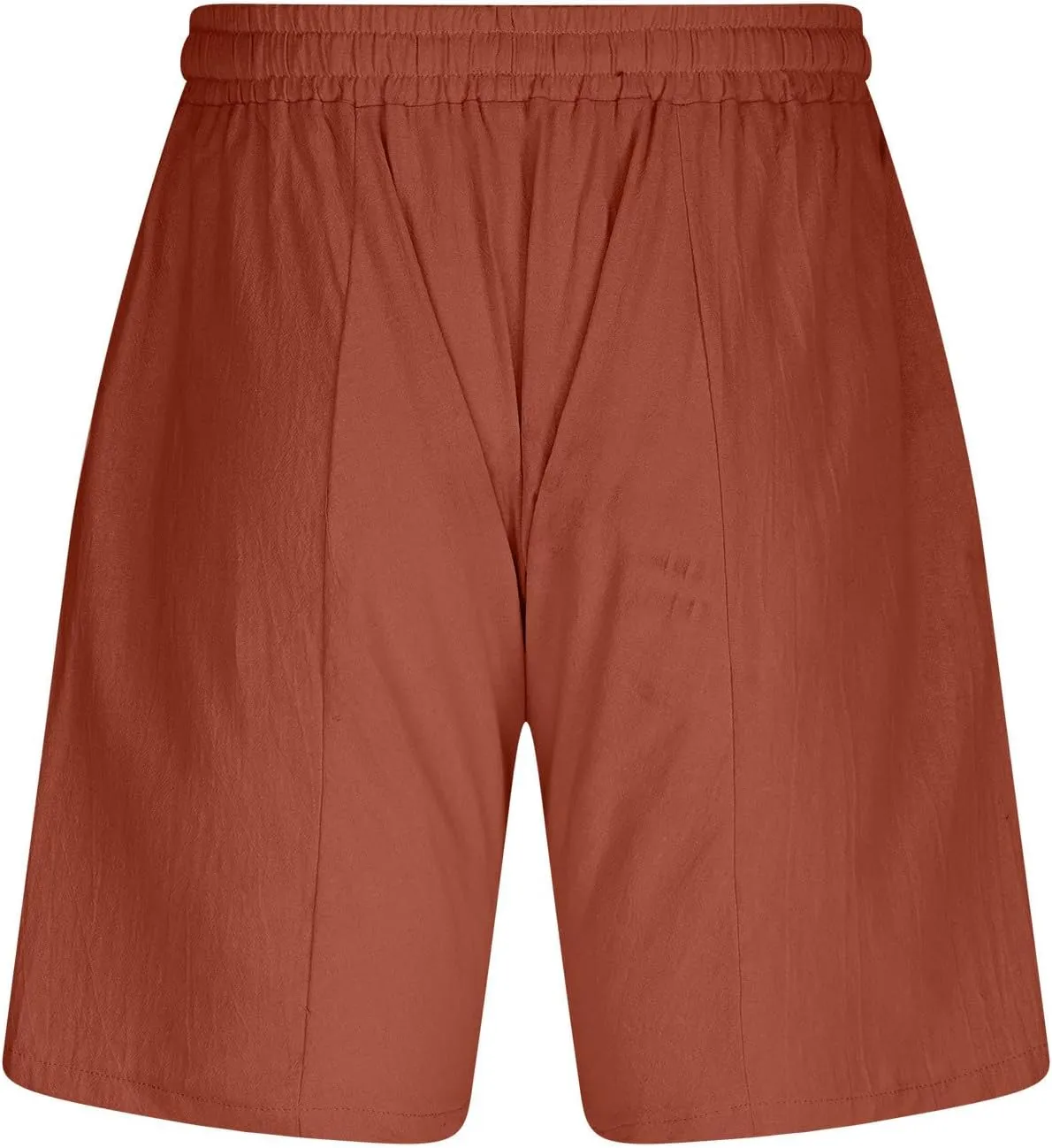 Men's Quick Dry Linen Shorts Casual Elastic Waist Drawstring Short Summer Beach Vacation Yoga Golf Shorts with Pocket
