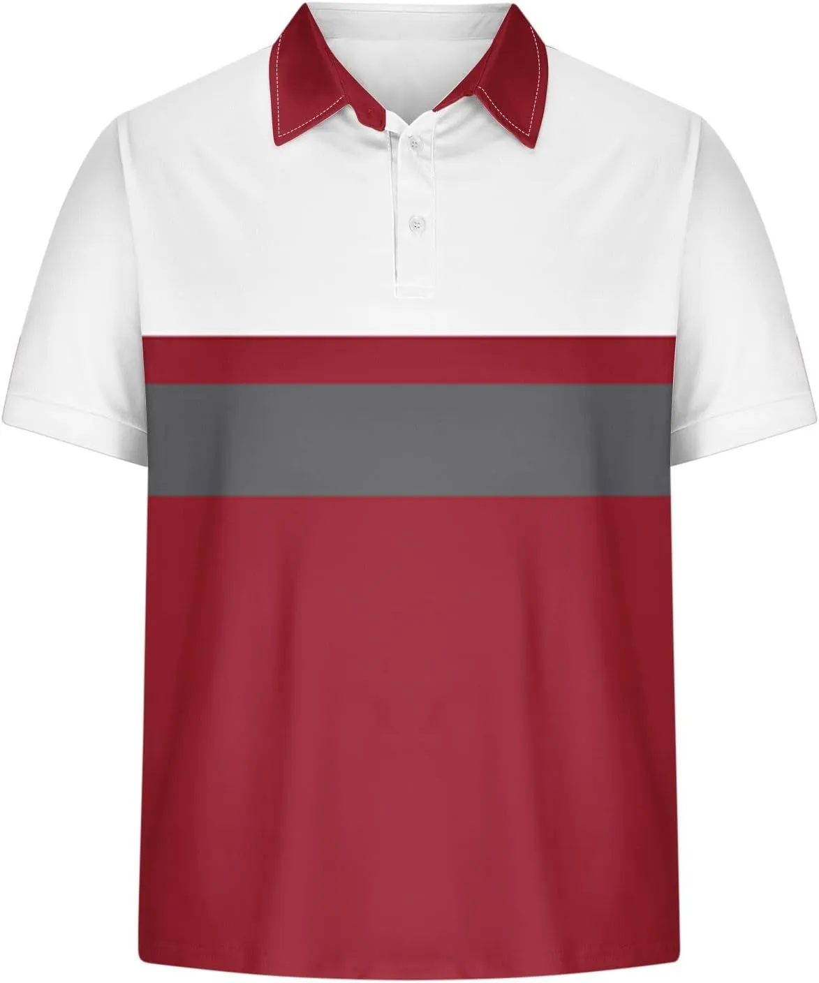 Mens Striped Golf Polo Shirts Slim Short Sleeve Color Matching Polo T Shirt Basic Stylish Cotton Work Shirts Dressy