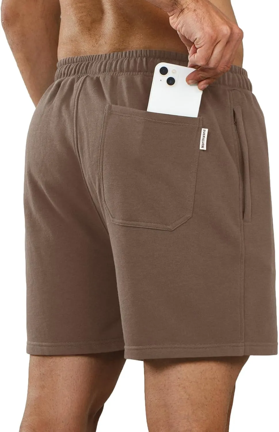 NORTHYARD Men's Sweat Shorts 5" with Pockets Cotton Drawstring Summer Workout Casual Lounge Shorts