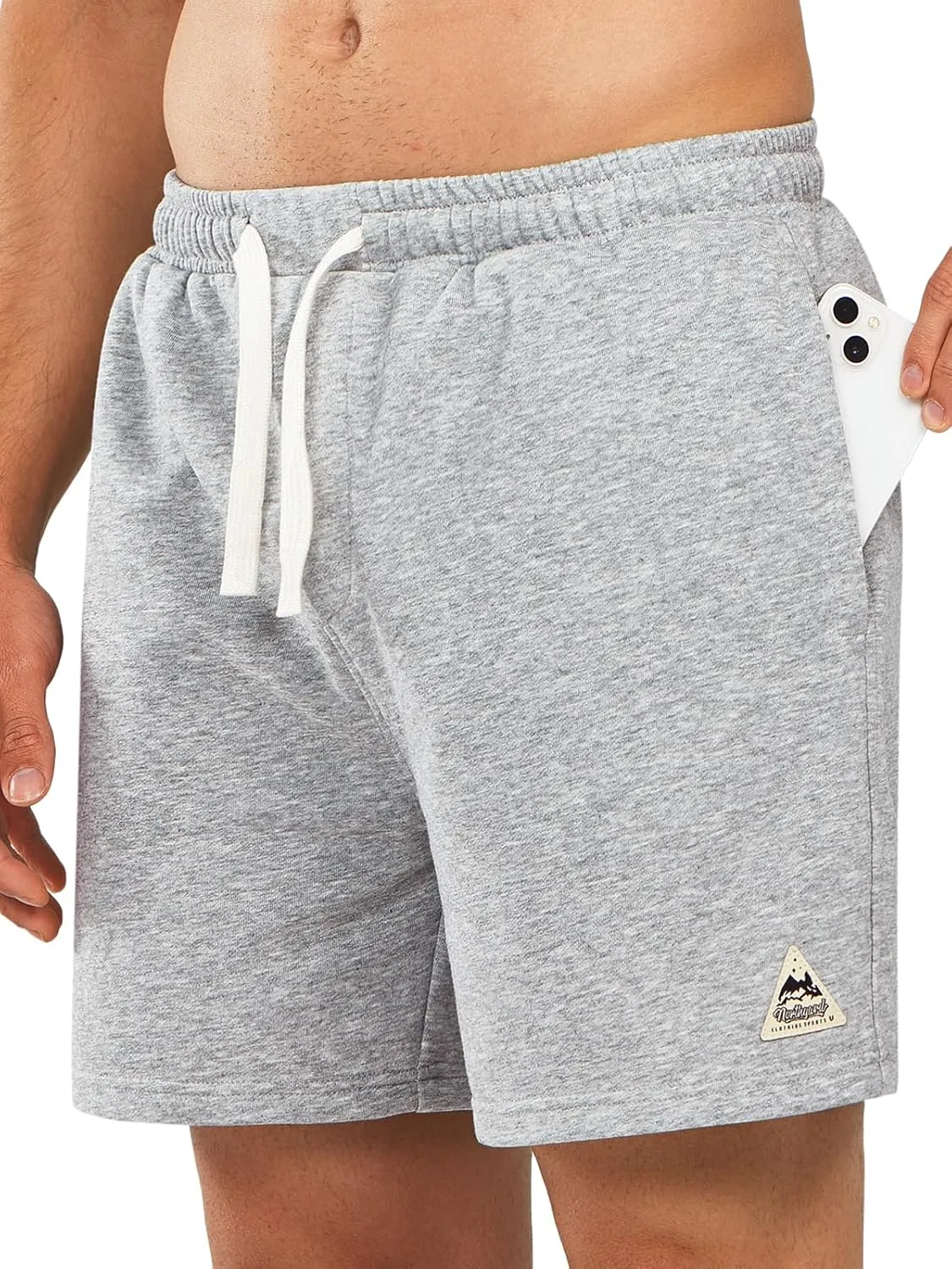 NORTHYARD Men's Sweat Shorts 5" with Pockets Cotton Drawstring Summer Workout Casual Lounge Shorts