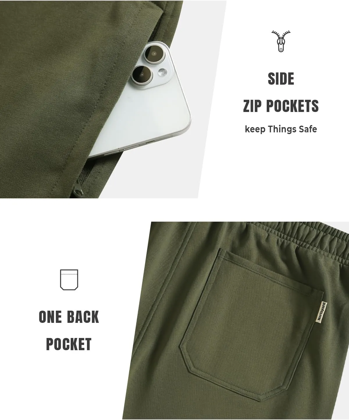 NORTHYARD Men's Sweat Shorts 5" with Pockets Cotton Drawstring Summer Workout Casual Lounge Shorts